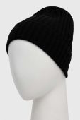 Шапка з домішкою вовни Sisley колір чорний з тонкого трикотажу (3629462)
