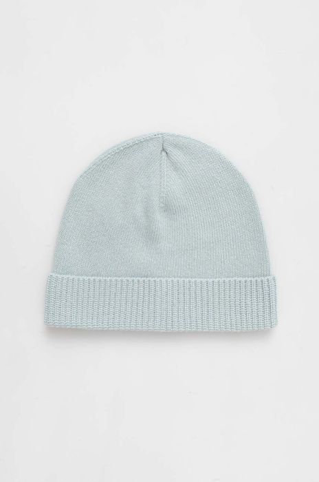 Шапка з домішкою вовни Sisley колір бірюзовий з тонкого трикотажу