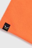 Шапка Salewa Sella Ski колір помаранчевий з тонкого трикотажу вовна