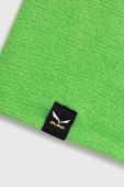 Шапка Salewa Sella Ski колір зелений з тонкого трикотажу вовна