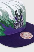 Бавовняна бейсболка Mitchell&Ness MILWAUKEE BUCKS колір білий візерунок