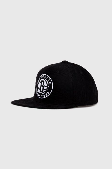Бавовняна бейсболка Mitchell&Ness BROOKLYN NETS колір чорний з аплікацією