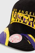 Бавовняна бейсболка Mitchell&Ness LOS ANGELES LAKERS колір чорний візерунок