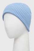 Вовняна шапка Lacoste вовна колір блакитний