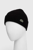Вовняна шапка Lacoste колір чорний вовна (3523358)