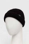 Вовняна шапка Vertere Berlin колір чорний з товстого трикотажу вовна