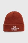 Вовняна шапка On Vacation колір коричневий з товстого трикотажу вовна