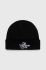 Вовняна шапка On Vacation колір чорний з товстого трикотажу вовна