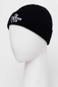 Вовняна шапка On Vacation колір чорний з товстого трикотажу вовна