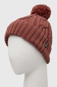 Шапка Jack Wolfskin Pompom колір рожевий вовна