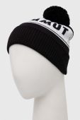Шапка Mammut Peaks колір чорний з тонкого трикотажу вовна