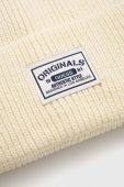 Бавовняна шапка Guess Originals колір бежевий з товстого трикотажу з бавовни