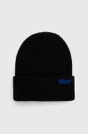 Шапка з домішкою вовни Won Hundred колір чорний з товстого трикотажу