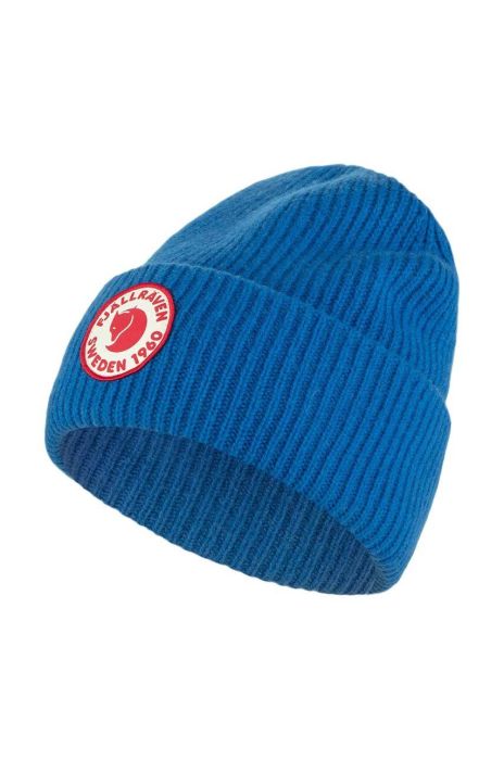 Шапка Fjallraven F78142.538 1964 Logo з товстого трикотажу вовна колір блакитний
