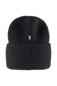 Вовняна шапка Fjallraven 1965 Logo колір чорний з товстого трикотажу вовна