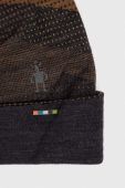 Двостороння шапка Smartwool Thermal Merino Reversible колір коричневий з тонкого трикотажу вовна