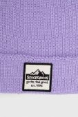 Вовняна шапка Smartwool колір фіолетовий з товстого трикотажу вовна