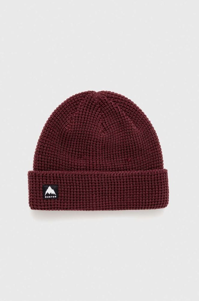 Шапка Burton Recycled Waffle колір бордовий з товстого трикотажу