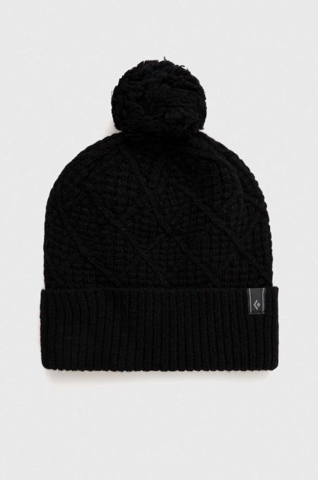 Шапка Black Diamond Cable Cuff колір чорний з тонкого трикотажу вовна