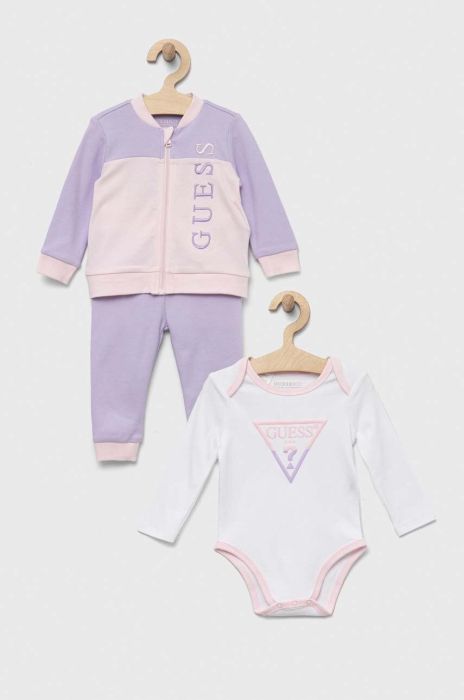 Дитячий бавовняний комплект Guess колір фіолетовий (3321984)