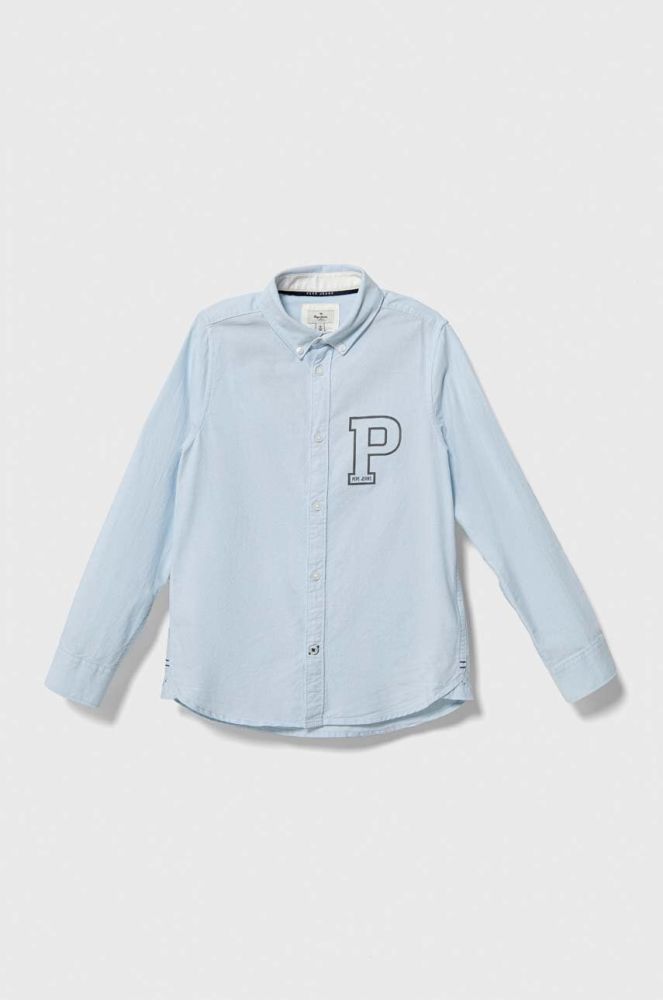 Дитяча бавовняна сорочка Pepe Jeans колір блакитний (3601965)