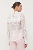Блузка Custommade жіноча колір білий візерунок