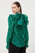 Блузка Custommade жіноча колір зелений візерунок