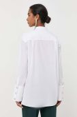 Бавовняна сорочка Custommade Banni жіноча колір білий relaxed зі стійкою