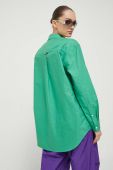 Бавовняна сорочка Tommy Jeans жіноча колір зелений relaxed класичний комір