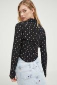 Сорочка Tommy Jeans жіноча колір чорний regular класичний комір