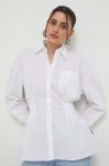 Сорочка HUGO жіноча колір білий relaxed класичний комір