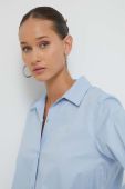 Сорочка HUGO жіноча regular класичний комір колір блакитний