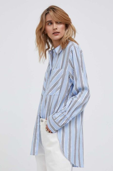 Сорочка Dkny жіноча regular класичний комір колір блакитний (3309941)