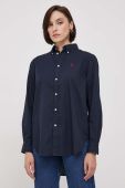 Бавовняна сорочка Polo Ralph Lauren жіноча колір синій relaxed класичний комір (3628747)