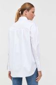 Сорочка Patrizia Pepe жіноча колір білий relaxed класичний комір (3394119)