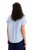 Сорочка Desigual жіноча relaxed класичний комір колір блакитний