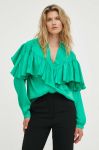 Блузка 2NDDAY жіноча колір зелений однотонна
