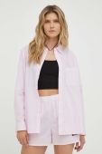 Бавовняна сорочка Lovechild жіноча колір рожевий relaxed класичний комір