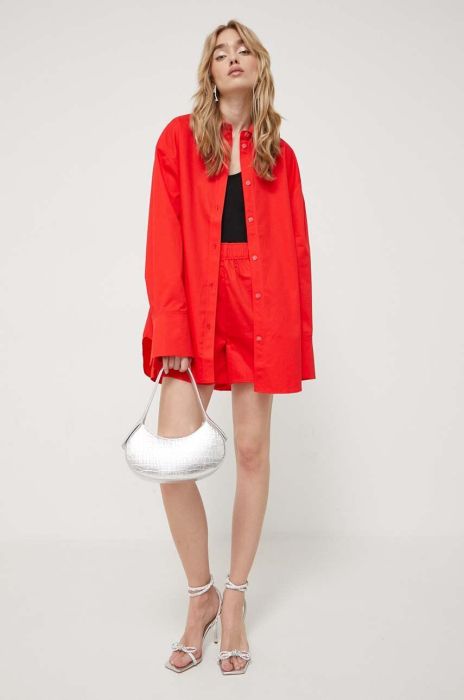Бавовняна сорочка Stine Goya жіноча колір червоний relaxed класичний комір