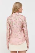 Шовкова сорочка Red Valentino колір рожевий regular зі стійкою