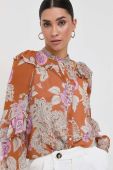 Сорочка Twinset жіноча колір помаранчевий regular зі стійкою