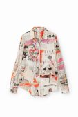 Бавовняна сорочка Desigual жіноча колір білий regular класичний комір (3564050)