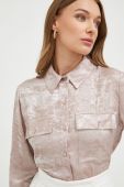 Сорочка Guess жіноча колір бежевий regular класичний комір (3656745)
