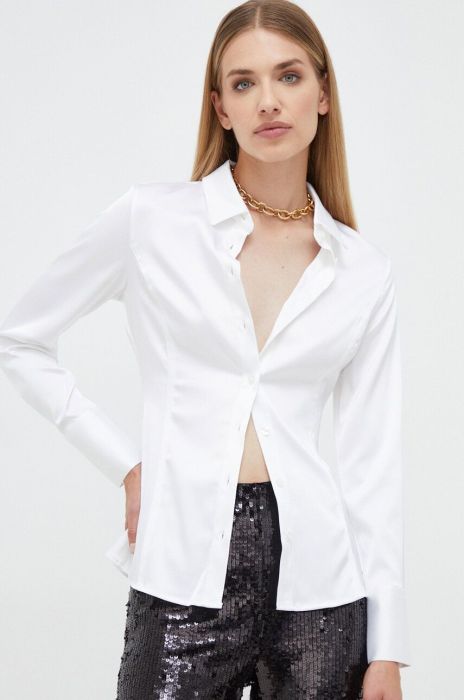 Сорочка Guess жіноча колір білий slim класичний комір (3654966)