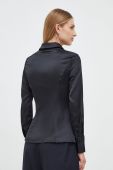 Сорочка Guess жіноча колір чорний slim класичний комір (3654972)