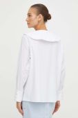 Бавовняна сорочка Custommade жіноча колір білий regular класичний комір