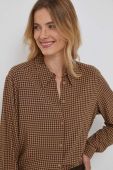 Сорочка United Colors of Benetton жіноча колір коричневий regular класичний комір