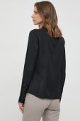 Сорочка Sisley жіноча колір чорний slim класичний комір