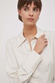 Сорочка Sisley жіноча колір бежевий regular класичний комір (3621553)