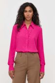 Сорочка з домішкою шовку Pinko колір рожевий regular класичний комір